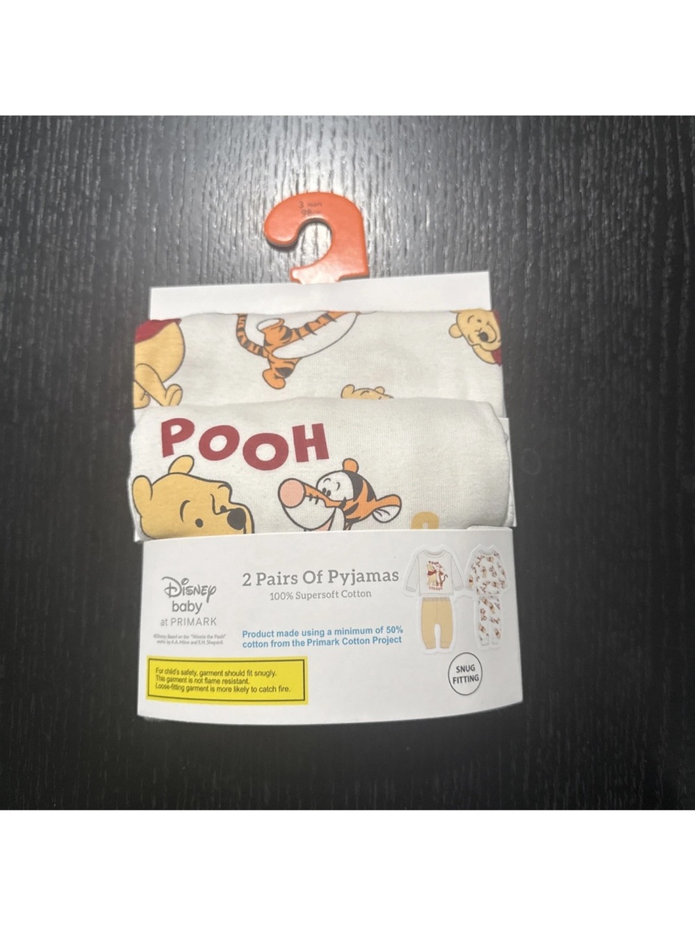 Disney Pooh & Tigger Pyjama Set - White with Yellow & Orange